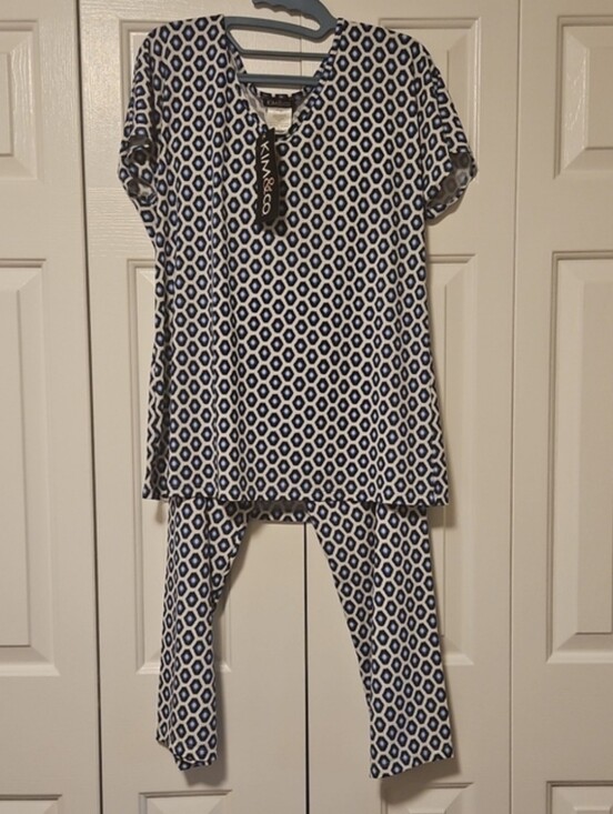 kim & co Other - 💛3/$30 NWT Kim & Co Brazil Knit 2 Pc Lounge Set Top Pants Abstract  S/P